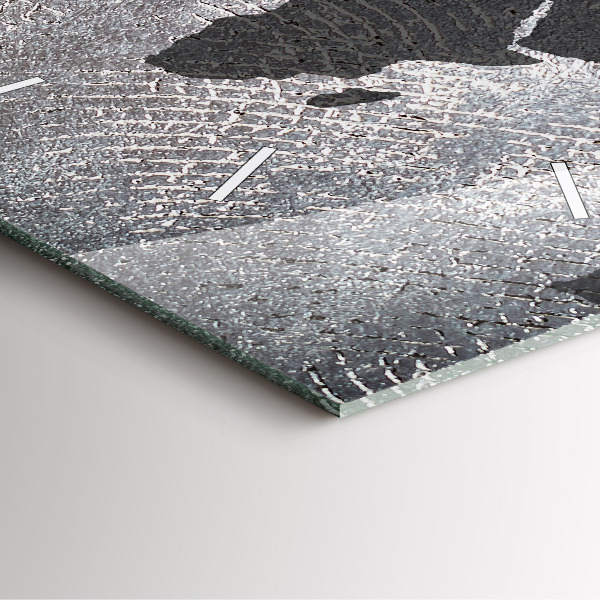 Skleněné hodiny čtvercové Betonová mapa světa