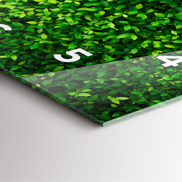 Skleněné hodiny čtvercové Listy živého plotu