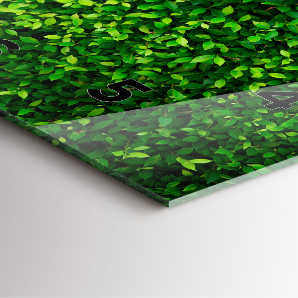 Skleněné hodiny čtvercové Listy živého plotu