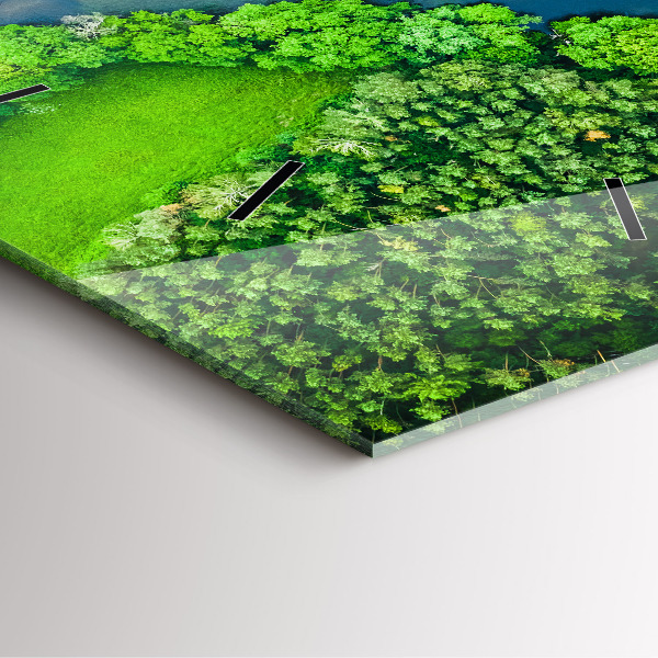 Skleněné hodiny čtvercové Řeka v lese