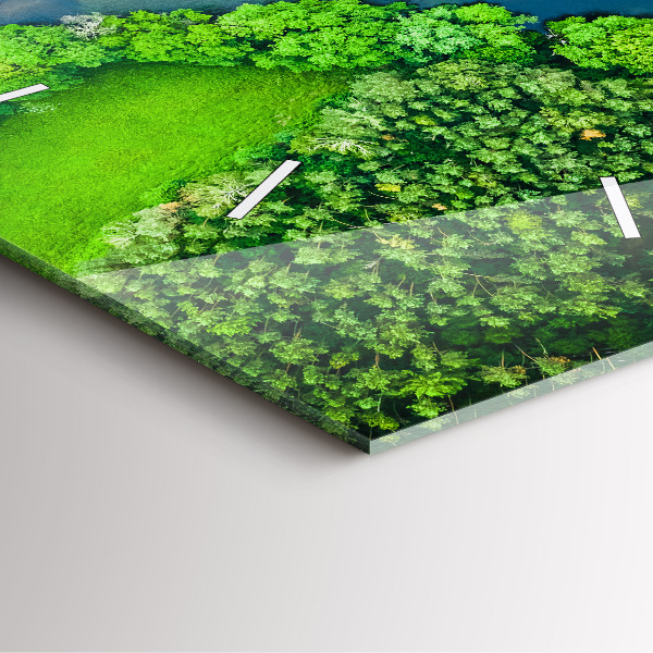 Skleněné hodiny čtvercové Řeka v lese