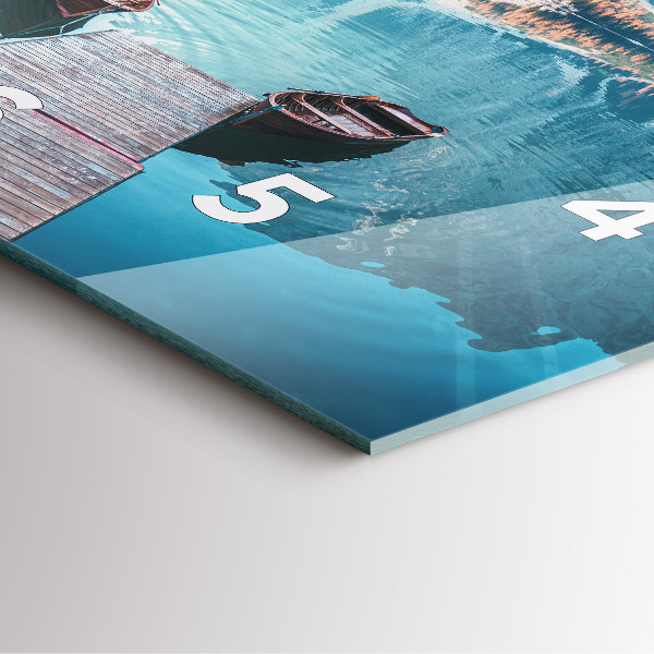 Skleněné hodiny čtvercové Lodě na jezeře