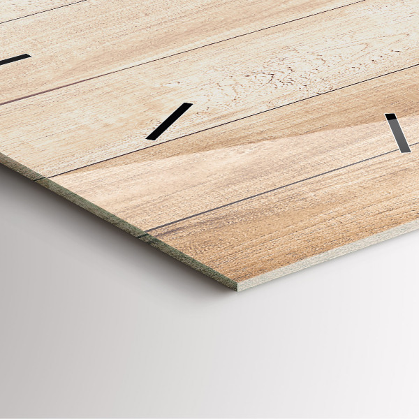 Skleněné hodiny čtvercové Dřevěná textura