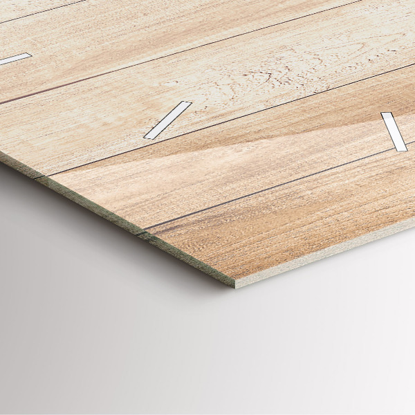 Skleněné hodiny čtvercové Dřevěná textura