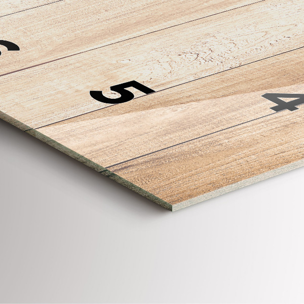 Skleněné hodiny čtvercové Dřevěná textura