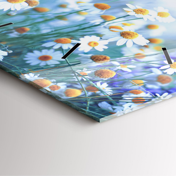 Skleněné hodiny čtvercové Motýl na louce