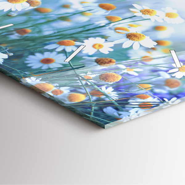 Skleněné hodiny čtvercové Motýl na louce