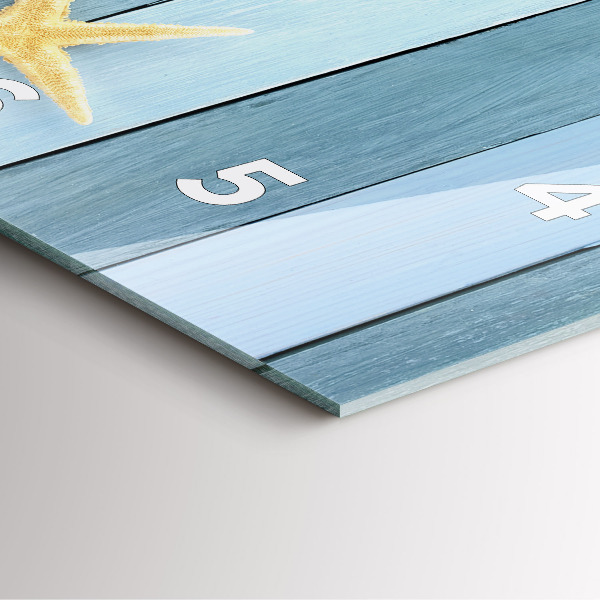 Skleněné hodiny čtvercové Pruhy prken a mušle