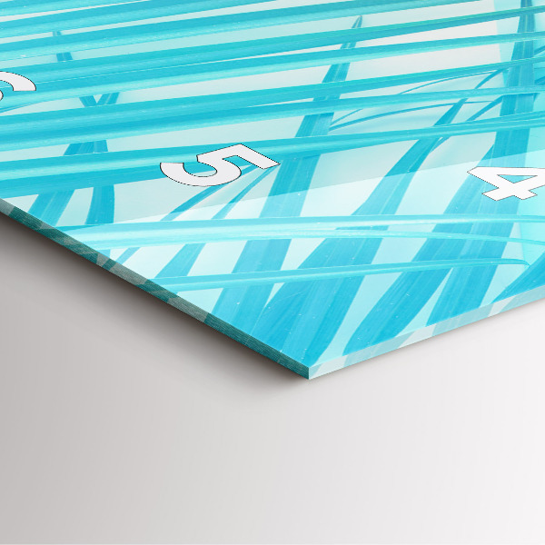 Skleněné hodiny čtvercové Tropická palma