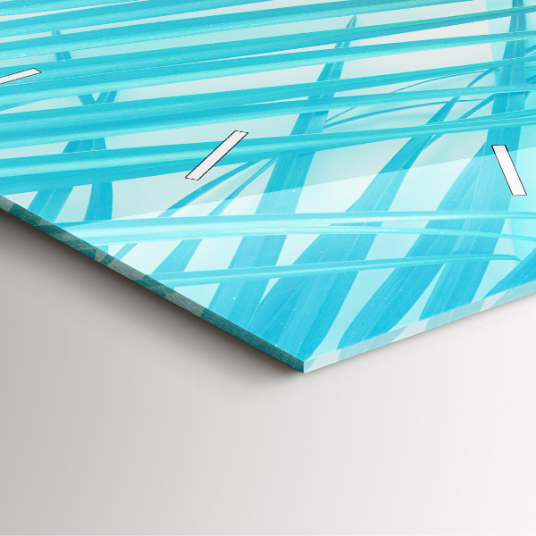 Skleněné hodiny čtvercové Tropická palma