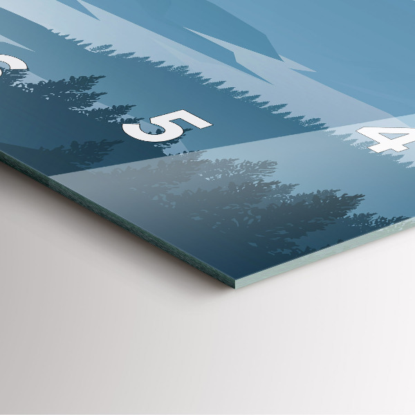 Skleněné hodiny čtvercové Hornatá krajina