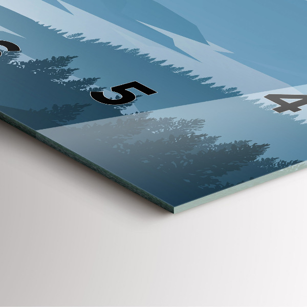 Skleněné hodiny čtvercové Hornatá krajina