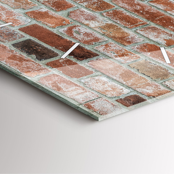 Skleněné hodiny čtvercové Cihlová zeď