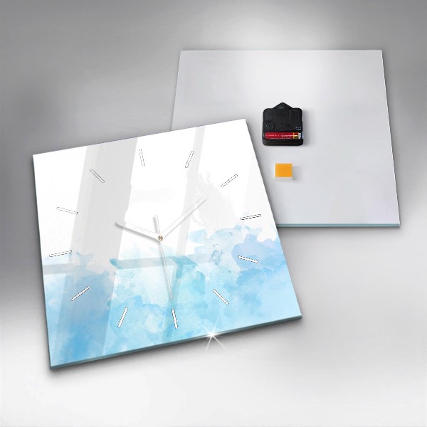 Skleněné hodiny čtvercové Malované skvrny