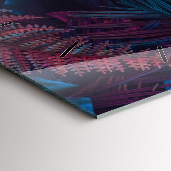 Skleněné hodiny čtvercové Exotické květiny