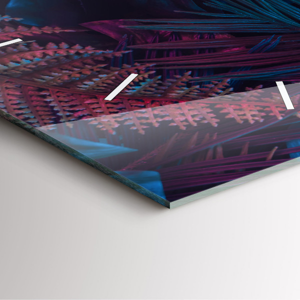 Skleněné hodiny čtvercové Exotické květiny