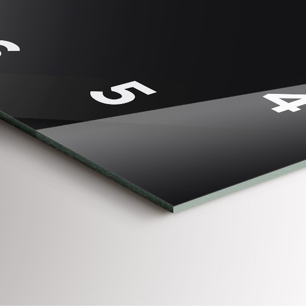 Skleněné hodiny čtvercové Tmavý vzor na stěně