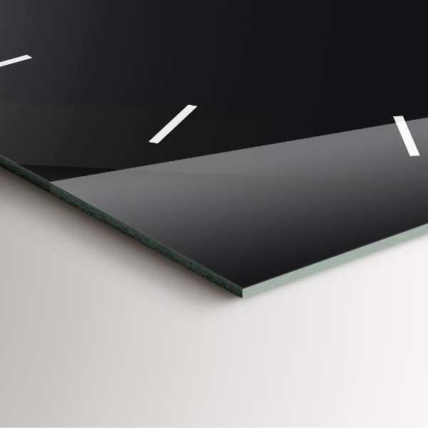 Skleněné hodiny čtvercové Tmavý vzor na stěně