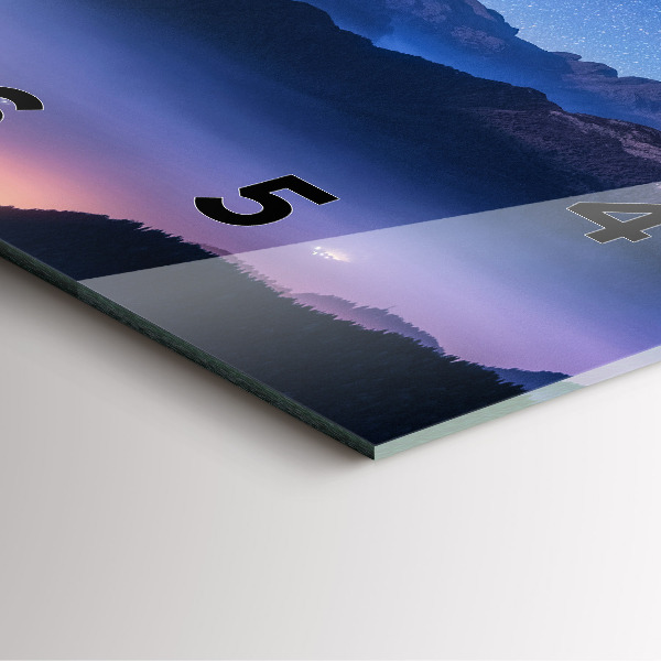 Skleněné hodiny čtvercové Mléčná dráha a hory