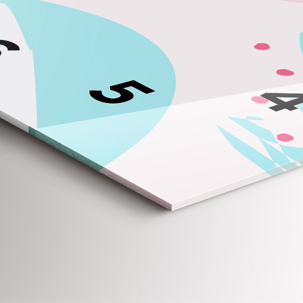 Skleněné hodiny čtvercové Pastelová abstrakce