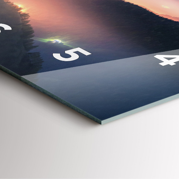 Skleněné hodiny čtvercové Krajina horských vrcholů