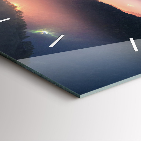 Skleněné hodiny čtvercové Krajina horských vrcholů