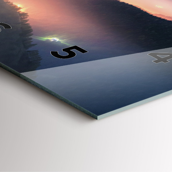 Skleněné hodiny čtvercové Krajina horských vrcholů