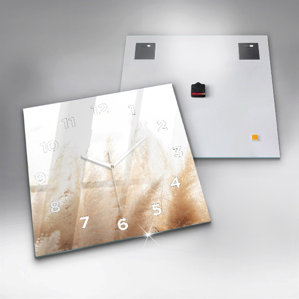 Skleněné hodiny čtvercové Obilný klas