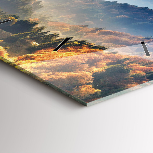 Skleněné hodiny čtvercové Horská krajina