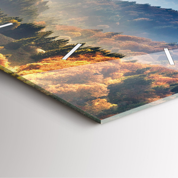 Skleněné hodiny čtvercové Horská krajina