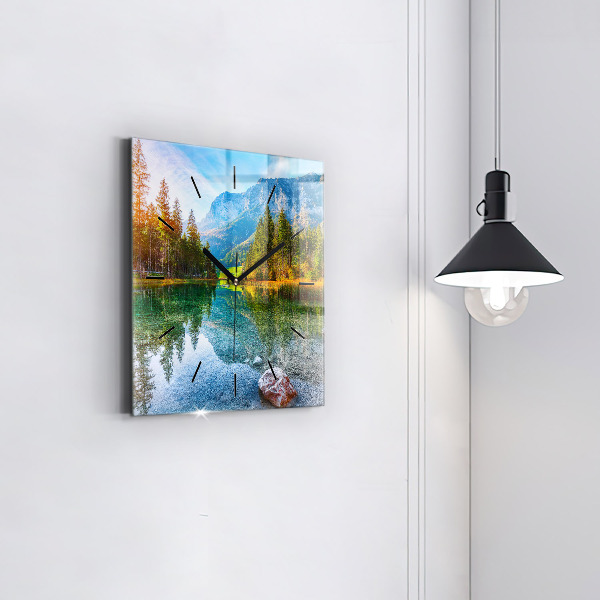 Skleněné hodiny čtvercové Řeka hory Krajina