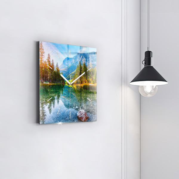 Skleněné hodiny čtvercové Řeka hory Krajina