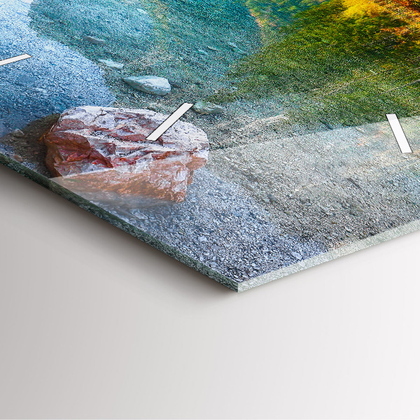 Skleněné hodiny čtvercové Řeka hory Krajina