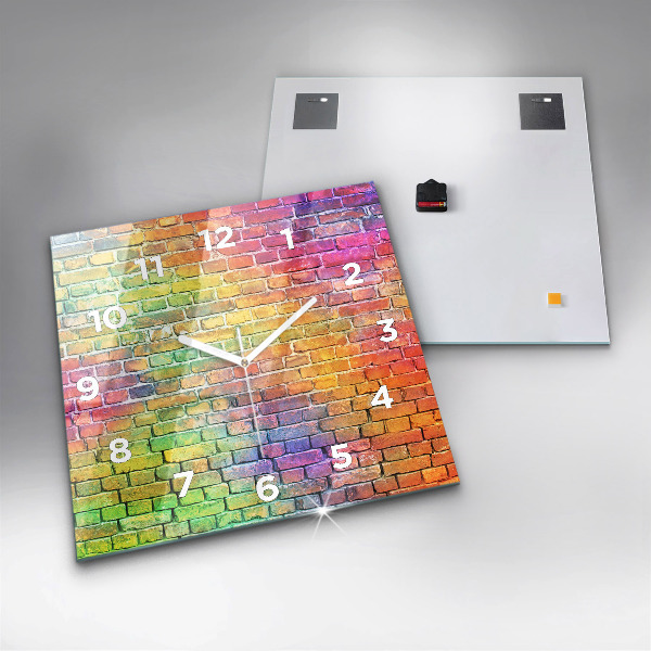 Skleněné hodiny čtvercové Malovaná zeď