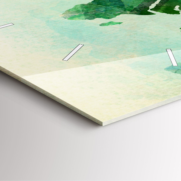 Skleněné hodiny čtvercové Akvarelová mapa světa