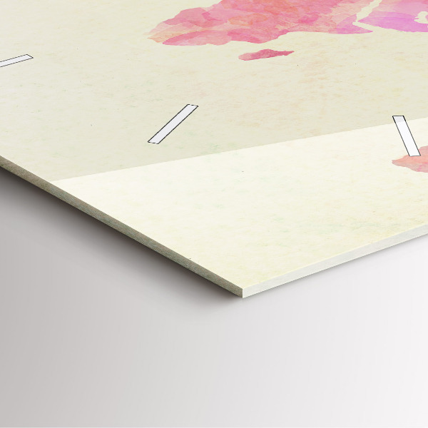 Skleněné hodiny čtvercové Akvarelová mapa světa