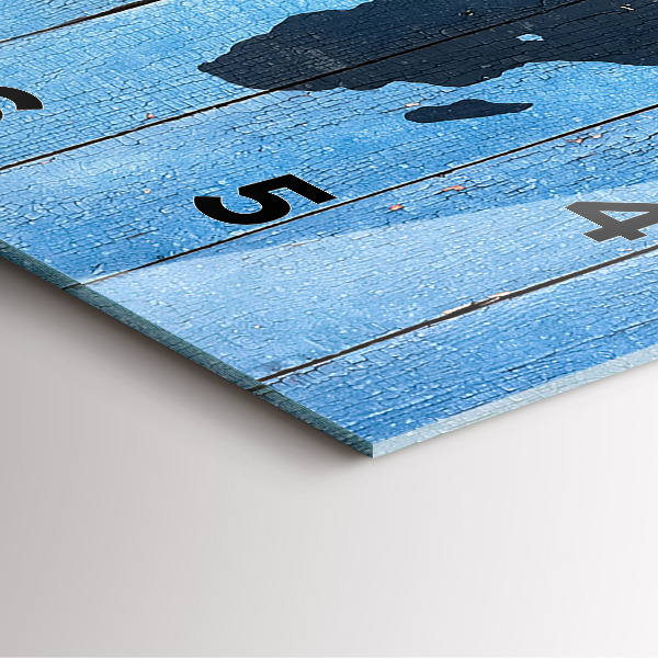 Skleněné hodiny čtvercové Mapa světa na deskách