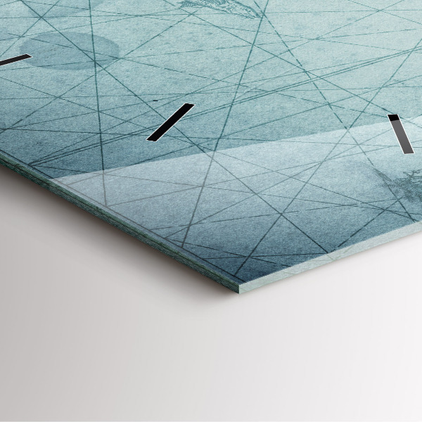 Skleněné hodiny čtvercové Vintage mapa