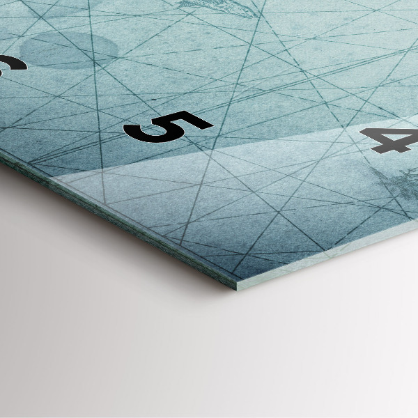 Skleněné hodiny čtvercové Vintage mapa