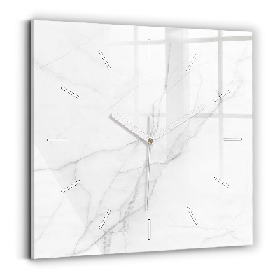 Skleněné hodiny čtvercové Dekorativní mramor