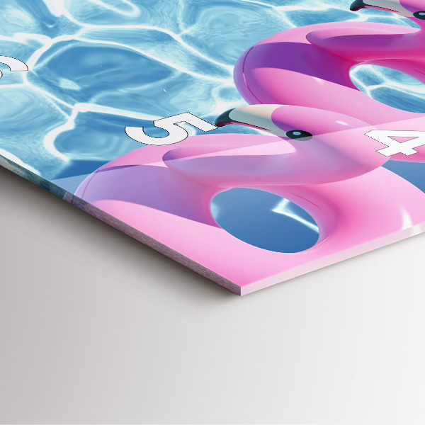 Skleněné hodiny čtvercové Nafukovací plameňáci