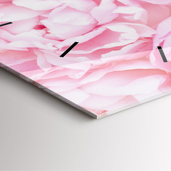 Skleněné hodiny čtvercové Kvetoucí květiny