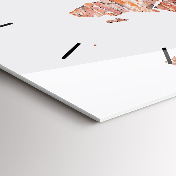 Skleněné hodiny čtvercové Stará cihlová mapa