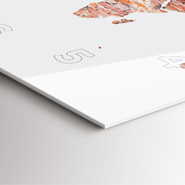 Skleněné hodiny čtvercové Stará cihlová mapa