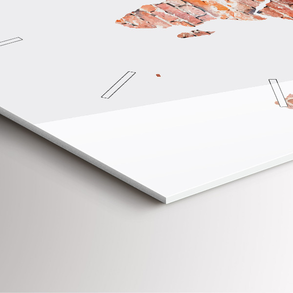 Skleněné hodiny čtvercové Stará cihlová mapa