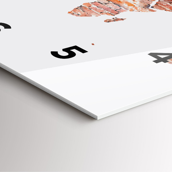 Skleněné hodiny čtvercové Stará cihlová mapa