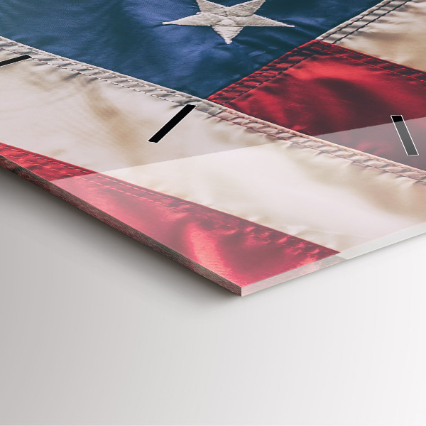 Skleněné hodiny čtvercové Americká vlajka