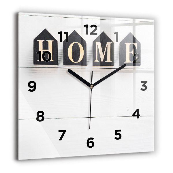Skleněné hodiny čtvercové Nápis House