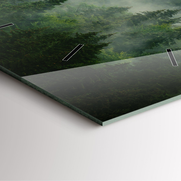 Skleněné hodiny čtvercové Mlžný les