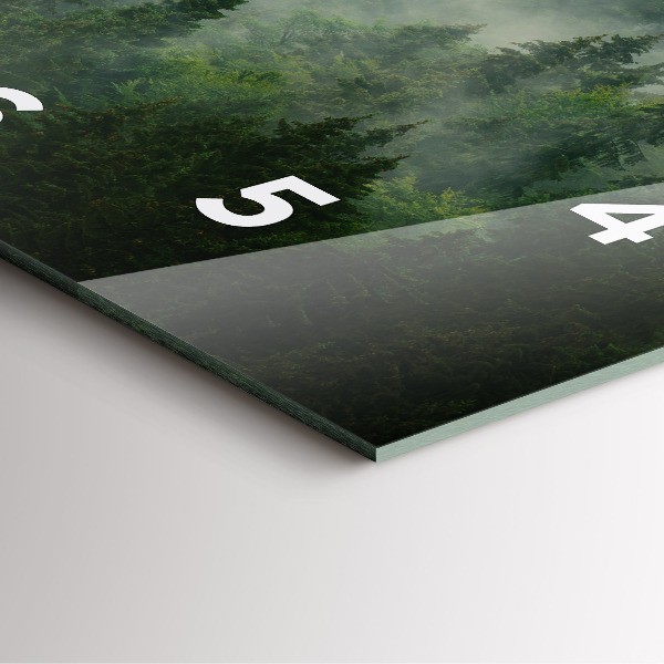 Skleněné hodiny čtvercové Mlžný les